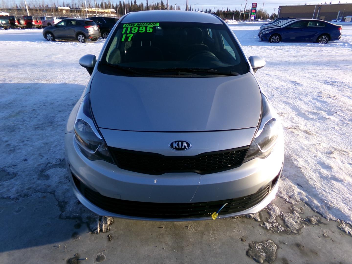 2017 Silver Kia Rio LX 6A (KNADM4A35H6) with an 1.6L L4 DOHC 16V engine, 6A transmission, located at 2630 Philips Field Rd., Fairbanks, AK, 99709, (907) 458-0593, 64.848068, -147.780609 - Photo#1